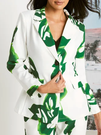 Long sleeve Lapel Collar Regular Fit Elegant Blazer